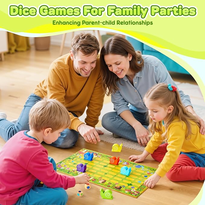 Snail's Pace Race Game, Classic Board Game, Family Game for 2-6 Players, Montessori Toys for 3 4 5 6 Year Olds, Fine Motor Skills Toy, Gifts for Boys Girls 3+ Year Old