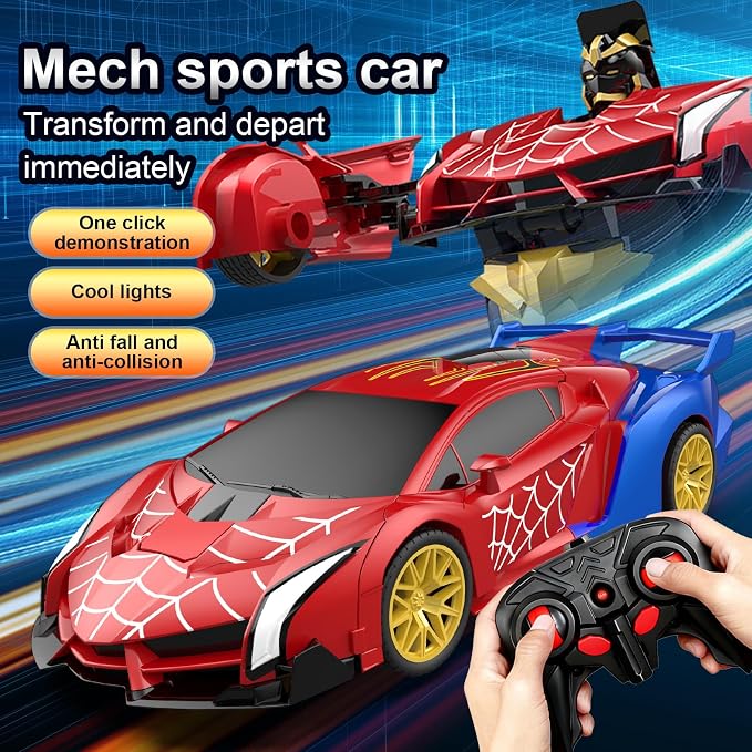 Blackma Transform Rc Cars for Boys 4-7 8-12, 2.4Ghz 1:18 Scale Remote Control Car with One-Button Deformation & 360° Rotation, Birthday Christmas Gift Toys for Kids Boys Ages 3-12