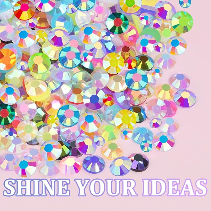 2 Boxes Jelly Rhinestones for Bedazzling, 38500Pcs 3mm&5mm Multicolor Flatback Resin Gems for Crafting, Bedazzler Kit with 3Pcs 10ml B7000 Jewelry Glue for DIY Crafts Tumblers Fabric Decor Nail Art