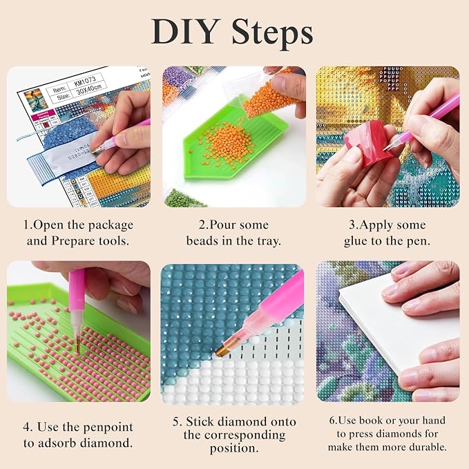 Ocean Wave Woman Diamond Painting Kit for Adults, Fantasy Beach Sunset Lady, 5D Full Round Drill Diamond Art Beginners Canvas for Home Wall Decor, DIY Paint by Diamonds Dot Gem Craft12x16 Inch