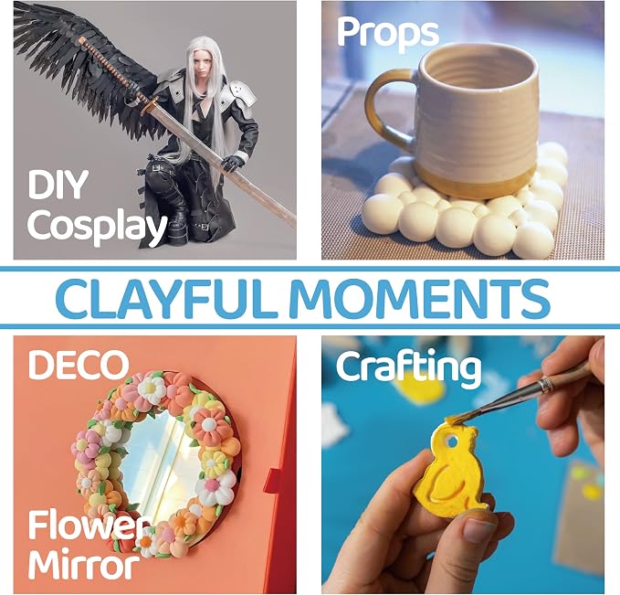Blue Air Dry Foam Clay 1.1lbs/500g - Soft Modeling Clay for Art Projects, Cosplay Props, DIY Crafts (Light Weight & Easy to Use)