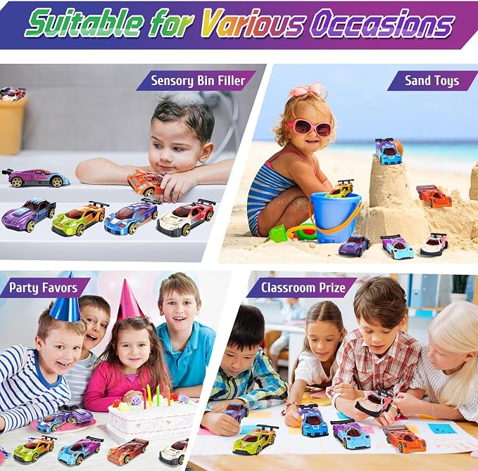Color Changing Cars Toys Bath Toys for Kids Ages 1-3 4-8 Goodie Bags Fillers for Kids Grandkids Pool Water Toys Boys Birthday Car Gifts Sensory Die-Cast Toys Mini Sensory Toys Theme Party Giveaways