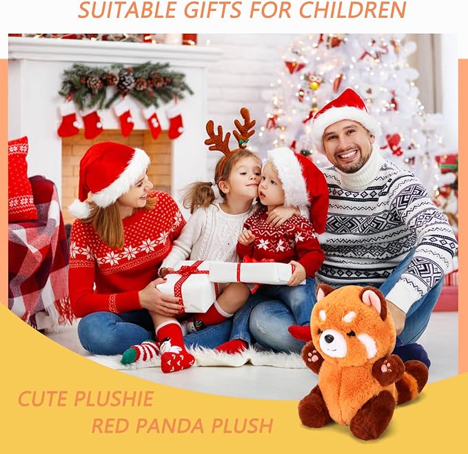 Riuhot Red Panda Stuffed Animal Cute Plush Toy Plushie Christmas Birthday Valentine's Day Gift for Girlfriend Kids 9" Red Panda Stuffed Animals