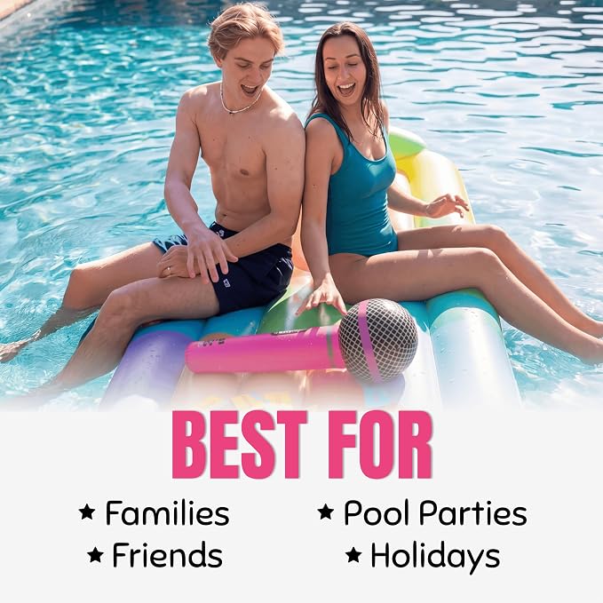 Lucky Egg Grab The Mic Poolside Game – Waterproof Karaoke Party Game with Inflatable Microphone – Outdoor Pool & Beach Game for Kids & Adults – Fun Family Game Night Game for Ages 8+ 2–10 Players