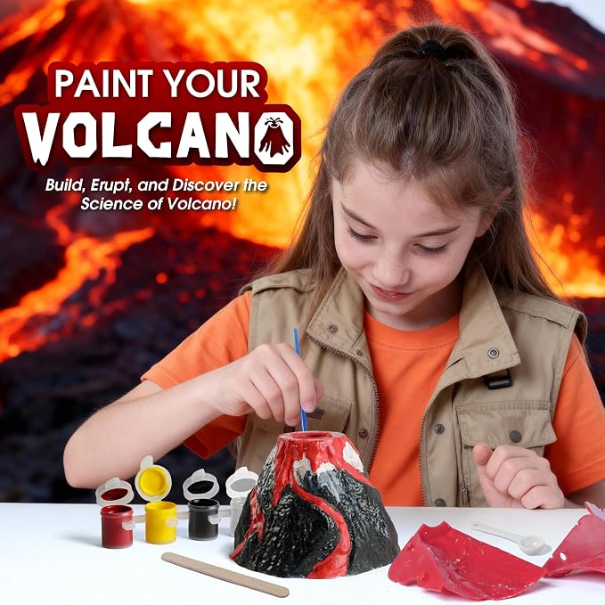 Volcano Science Kit for Kids – Erupting Volcano Making Kit, STEM Project & Science Experiment Kit, Non-Toxic Materials