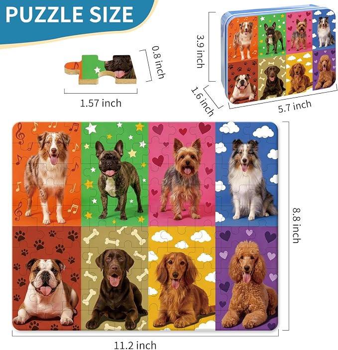 100 Pieces Puzzles for Kids Ages 4-8, Puppy Educational Kids 100 Piece Puzzle, Children Jigsaw Puzzles Kids Puzzles, Educational Learning Puzzle Toys for Girls and Boys
