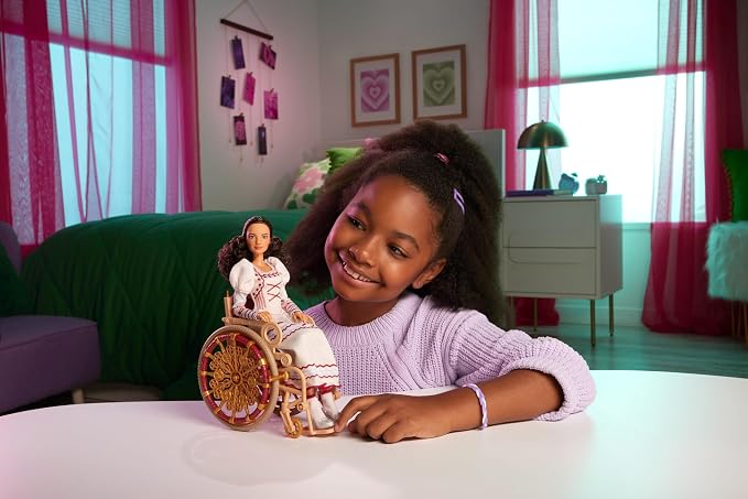 Mattel Universal Wicked Nessarose Fashion Doll & Accessories, Including Wheelchair, with Brown Curly Hair, Posability & Removable Ballroom Look