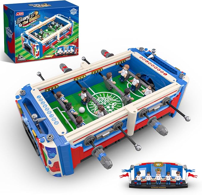 Soccer Match Trophy Football Table Building Set, World Cup Theme Construction Toy, Collectible Display for Kids Ages 8+