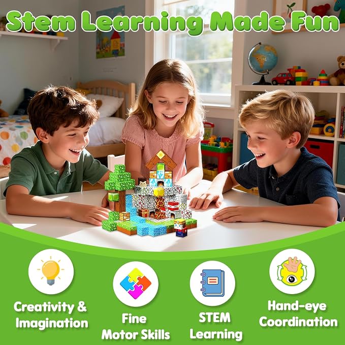 Magnetic Blocks, 100PCS Magnetic Building Blocks, Stacking Magnetic for Kids, Sensory Toy for STEM Constructions Magnetic Blocks for Boys Girls Age 3+, Holiday Birthday Gifts