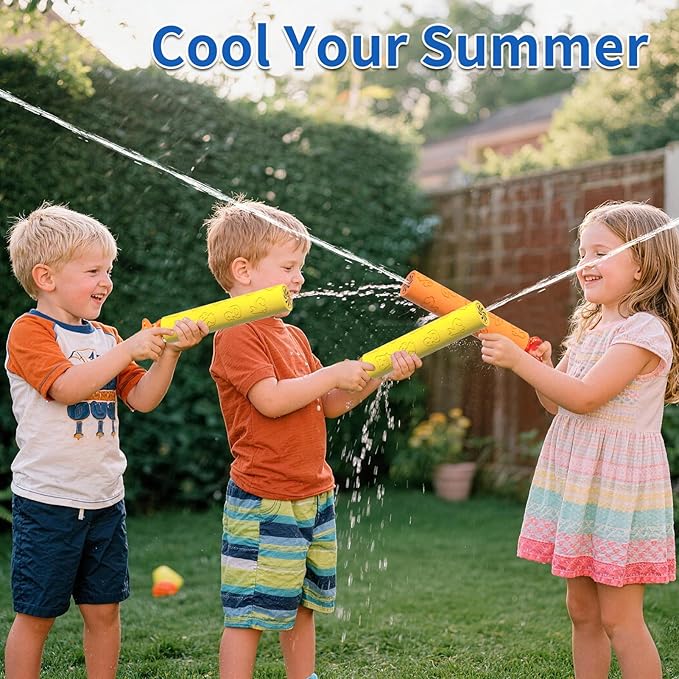Water Guns for Kids, 6 PCS Foam Squirt Guns Water Blaster Set, Water Squirter Blaster Pool Toys for Kids Toddlers Boys Girls 4-8, 6-8-10-12, Shooter Swimming Pool Party Outdoor Beach Sand Play Game