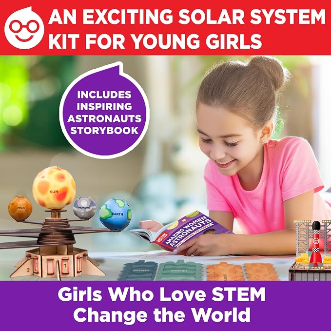 Doctor Jupiter My First Astronaut Kit, Solar System Project Kit for Kids, STEM Space Toys for 5-6-7-8-9-10 Year Old Girls | 4 in 1 Learning & Educational Toy