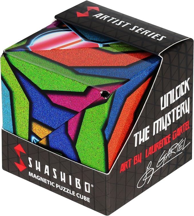 Shashibo Sensory Fidget Toy for Adults & Kids, Stress Relief Fidget Toy for Adults, Teens & Kids, Cool Fidget Toys for Desk, Classroom Must Have, Sensory Shape Shifting Cube, 100+ Possible Shapes