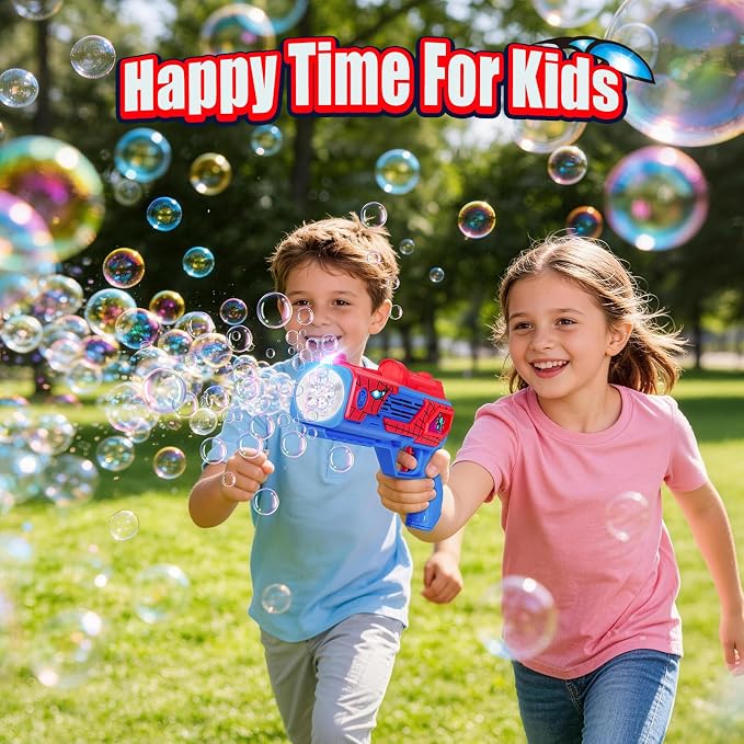 Rechargeable Bubble Gun for Kids, Toys for Boys 3-4, 4-6, Bubble Machine for Kids, Outdoor Toys for Kids Age 4-8, Easter, Summer, Wedding, Party Favors, Halloween, Birthday Gifts