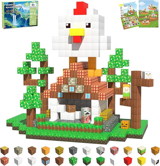 Magnetic Blocks Building Toys for Kids, 48 PCS Magnetic Blocks for Kids Ages 4-8, Magnet Cubes, STEM Sensory Toys for Boys & Girls, Christmas Birthday Gifts for Kid Ages 3+