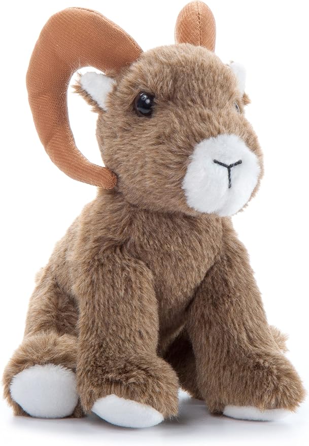The Petting Zoo Bighorn Sheep Stuffed Animal Plushie, Gifts for Kids, Wild Onez Babiez Zoo Animals, Bighorn Sheep Plush Toy 6 inches