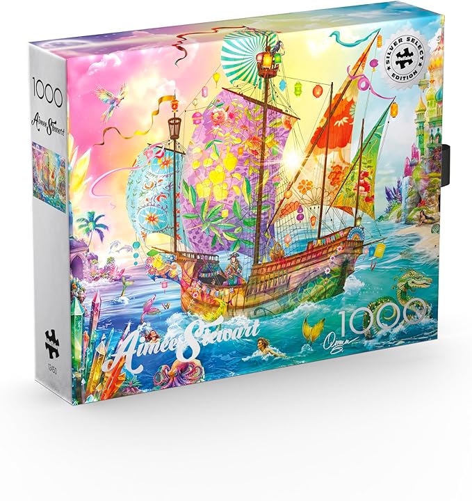 Buffalo Games Silver Select - Aimee Stewart - Crystal Dreamship Harbor - 1000 Piece Jigsaw Puzzle - Multicolor, 26.75 x 19.75 in - Full-Color Poster - 1000 Piece Puzzle for Adults - Giftable Box