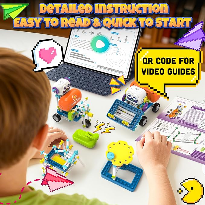SMILESSKIDDO 120+ Science Kits for Kids Age 5-7 | STEM Toys for Ages 8-13 | 120-in-1 Robot Kit | Learning & Education Toys for Boys Girls, Birthday Gift Ideas for Kid Ages 5 6 7 8 9 10 11 12 (8025E)