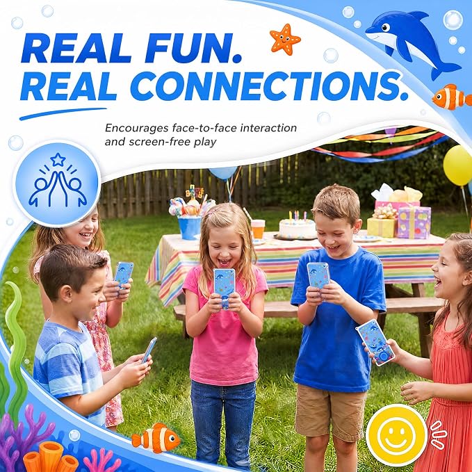 12 Pcs Under the Sea Party Favors for Kids Handheld Water Games Water Ring Toss Toys, Ocean Birthday Goodie Bags Stuffers Return Gifts Classroom Prize Rewards Bulk