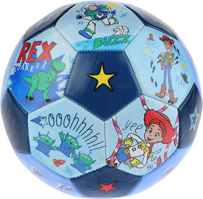 Disney Pixar Toy Story Soccer Ball, Stars Design Youth Kids Mini Soccer Ball, Blue, Size 3
