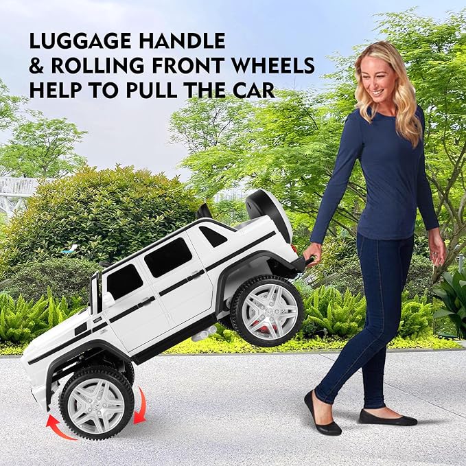 JOYLDIAS Kids Ride On Cars, Licensed Mercedes-Benz Maybach G650S, 12V7AH Battery Powered Toy Electric Car for Kids W/LED Underglow Lights, Remote Control,2 Motors, 3 Speeds,Music,Bluetooth,Horn, White