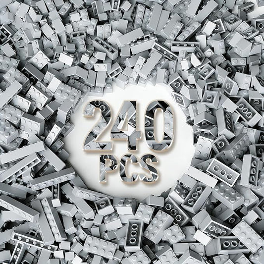 Bulk Building Bricks, Compatible with Lego and All Brands, 8 Sizes and A Variety of Colors to Mix and Match，Random Color (120, Light Gray)