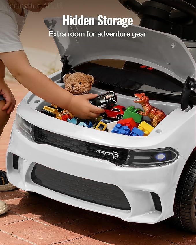 Licensed Dodge Electric Ride on Car for Toddlers Aged 1-3 w/Music & Horn
