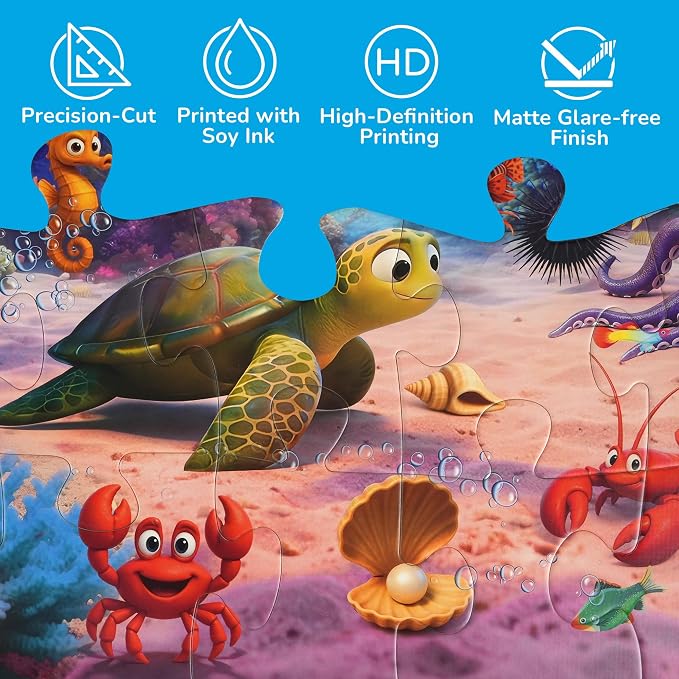 BenBen Floor Puzzles for Kids, 48 Piece 2 x 3 feet Underwater Ocean Puzzles for Kids Ages 4-6, Large Jigsaw Puzzles for Toddlers, Birthday Gift for Girls Boys