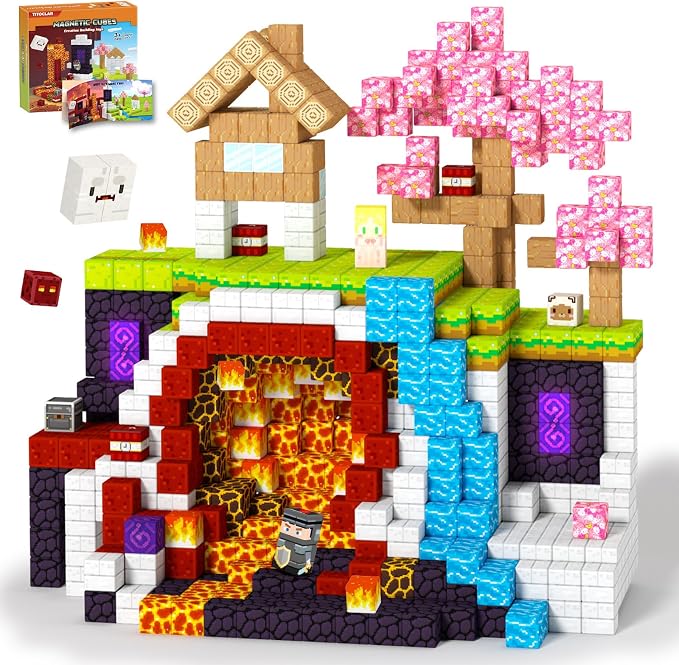 100PCS Magnetic Blocks- Easter Basket Stuffers for Kids, Magnet Toys for 3 4 5 6 7 8 Year Old,Children Sensroy Toys & Games, Christmas Birthday Gifts for Boys & Girls Ages 3+
