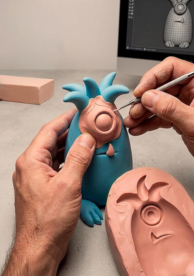Jovi - Non-Hardening Pre-Sculpt Clay, 4 Black Bars, 0.77 lb Each | Total of 3 lb, Professional Arts and Crafts Non-Toxic and Gluten Free plasticine