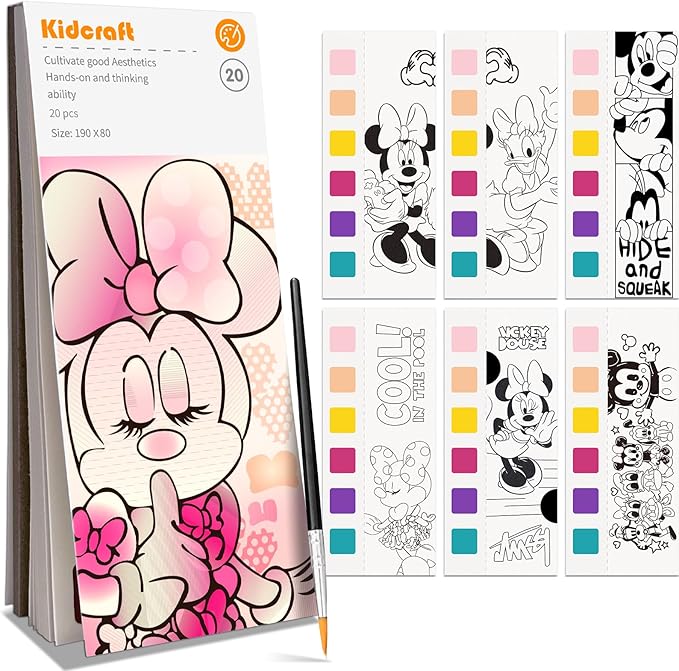 Paint with Water Coloring Books for Kids, Pocket Mess Free Watercolor Painting Kit, Water Color Paint Set Arts and Crafts Gift for Girls Ages 4 5 6 7 8+, Travel Activity Toy - Cartoon