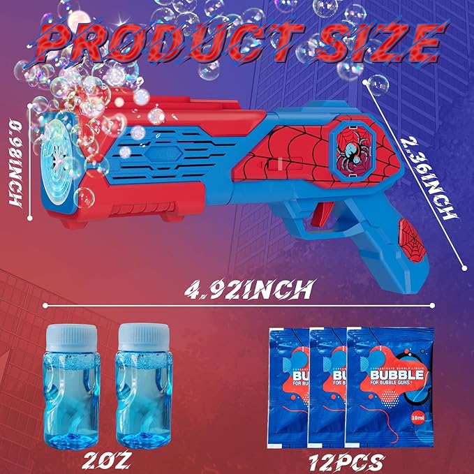 Bubble Machine Gun for Kids: Toys for 3+ Year Old Boys, Toys for Boys 4-6, Outsider&Outdoor Toy for Toddlers 3-5, Easter, Summer, Wedding, Party Favors, Halloween, Birthday Gifts