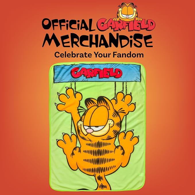 Silver Buffalo Garfield Hanging On 45" x 60" Fleece Throw, Soft and Cozy Blanket, 180 GSM