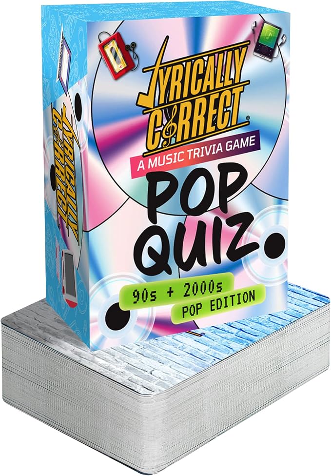 Lyrically Correct 90s & 2000s Pop Music Trivia Card Game for Adults & Families – Finish The Lyrics Party Game for Game Night, Girls Night, Bachelorette Parties & Pop Culture Fans
