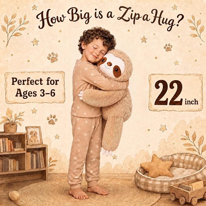 gnomantic Sloth Weighted Stuffed Animals - 22 Inch 4.5 Pounds Weighted Plushies Sloth Stuffed Animals - Big Plush Pillow - Cute Plush Toys Gifts for Kids & Adults (22" 4.5 lbs)