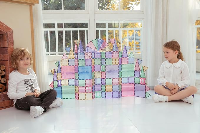 MEGAGONTILES 120PCS Premium Magnetic Tiles Set | STEM-Authenticated Magnetic Building Blocks | Educational Construction Toy for Kids Ages 3–8 (Boys & Girls)