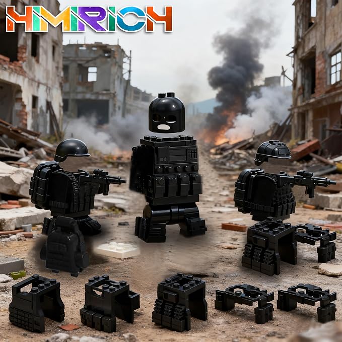 Military Weapons Pack, Classic Building Block Military Toy Accessories Hat, 30 Piece Army Figure Accessory Combo, Compatible with Major Brands
