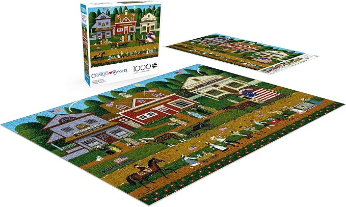 Buffalo Games Charles Wysocki Young Patriots 1000 Piece Jigsaw Puzzle - 26.75 x 19.75 in, Ages 14 & Up - Puzzles for Adults 1000 Pieces - Full-Color Poster - Recycled Board