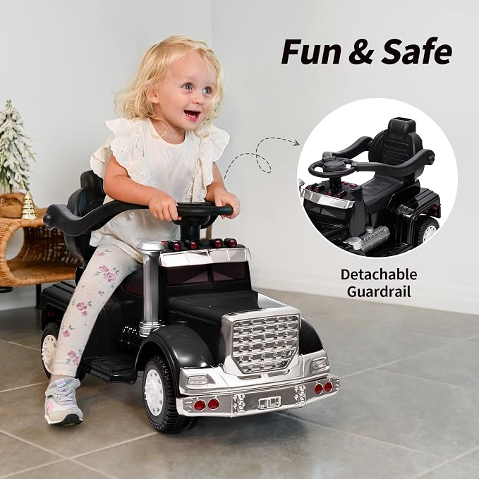 Outfunny 3-in-1 Ride on Push Car for Toddler 1-3 Years with Handle & Music