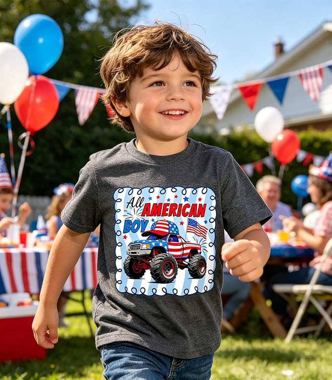 Lovekider Cotton Shirt for 3-6T Boys Truck Dinosaur Toddler Kids T-Shirt Short Sleeve Excavator Construction T-Rex Tee Shirts