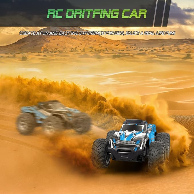 Remote Control Car for boys, 1:16 Scale All Terrain RC Cars,High Speed 25Km/h Fast Car with Colorful Led Light and spray, 2x1300mAh Rechargeable Battery RC Truck, Toy Car Gift for Teen Boys Girl Kids