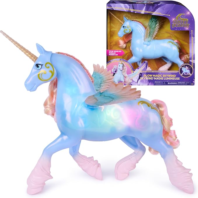 Unicorn Academy, Interactive Glow Magic Skywind Unicorn Toy with Magical Lights & Sounds, Dolls & Unicorn Toys for Girls, Birthday Gifts for Ages 4 and up
