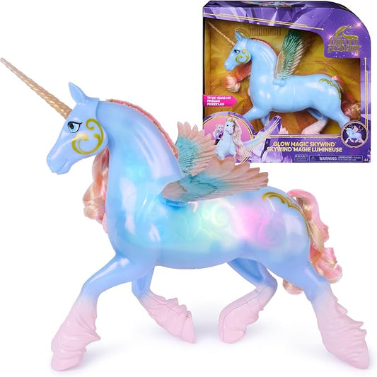 Unicorn Academy, Interactive Glow Magic Skywind Unicorn Toy with Magical Lights & Sounds, Dolls & Unicorn Toys for Girls, Birthday Gifts for Ages 4 and up