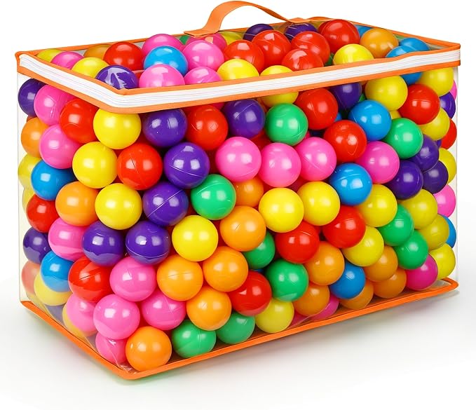 Vanland Ball Pit Balls for Baby and Toddler Phthalate Free BPA Free Crush Proof Plastic - Multicolored Pit Balls in Reusable Play Toys for Kids with Storage Bag