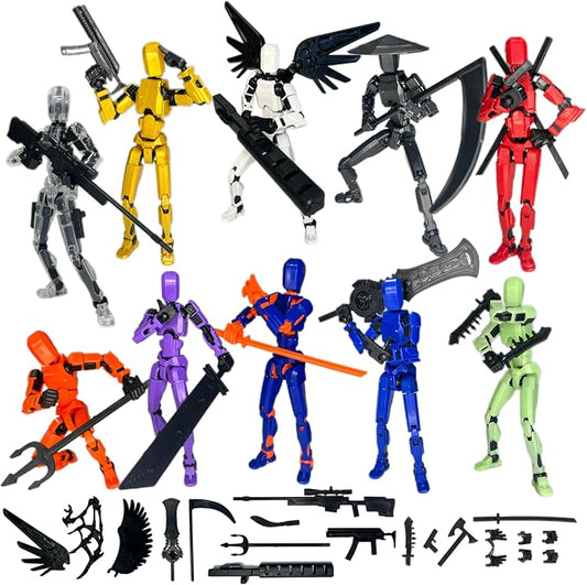 (Assembly Completed) 10 Packs Titan13 Action Figure Set, Dummy 13 3d Printed ActionFigure Toy Gifts for Kids, Robot 13 Action Figure Full Body Mechanical Doll Christmas Birthday Gift for Boys Girls