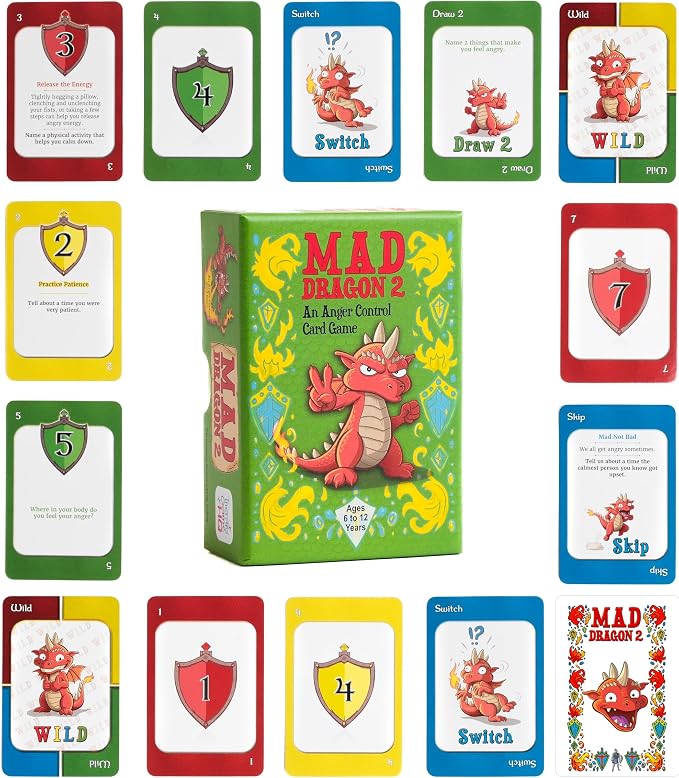 Mad Dragon 2: an Anger Control Card Game for Kids | A Fun, Therapist-Friendly Social Emotional Learning Activity that Teaches Emotional Regulation Through Play