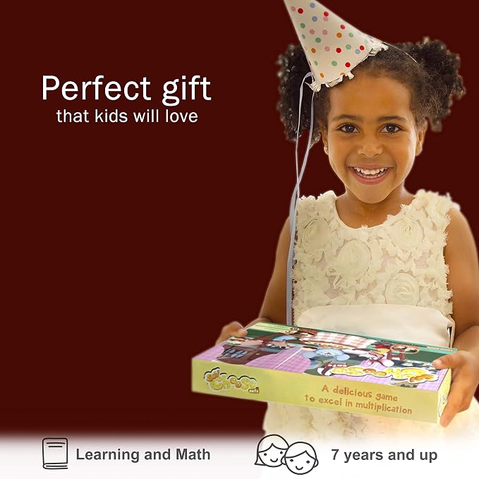 Multiplication and Division Game - Fun Math Board Game, Easy Start STEM Toy, Educational Gift for Kids (Girls & Boys), Homeschoolers, Grade 1 and Up (Say Cheese Cafe)