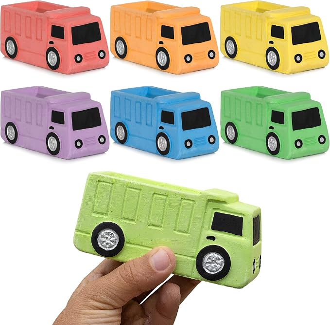 Dump Truck Sidewalk Chalk for Kids (14 Pack) – Construction Truck Chalk for Toddlers 1-3 – Outdoor Chalk Toy – Kids Chalk Sidewalk Set – Individually Wrapped Party Favors – Washable and Non-toxic