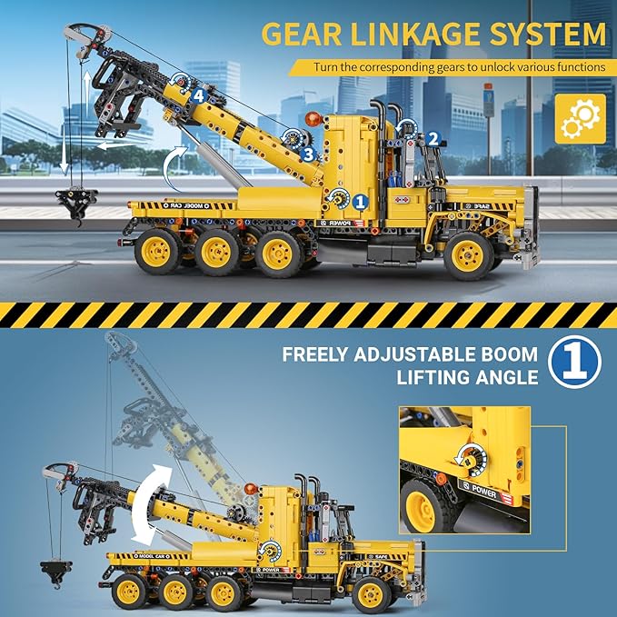 Mould King 17011 Heavy-Duty Tow Truck Building Toy Set, Technology MOC Road Trailers Building Gift Toys for Age 14+/Adult (1,250 Pieces)