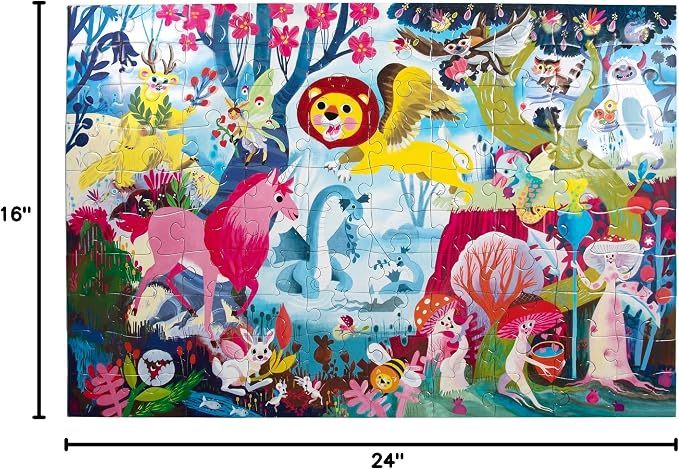 eeBoo 100 Piece Puzzle for Kids - Magical Creatures Children's Puzzle Fantasy Themed, Large Pieces for Small Hands to Develop Motor Skills