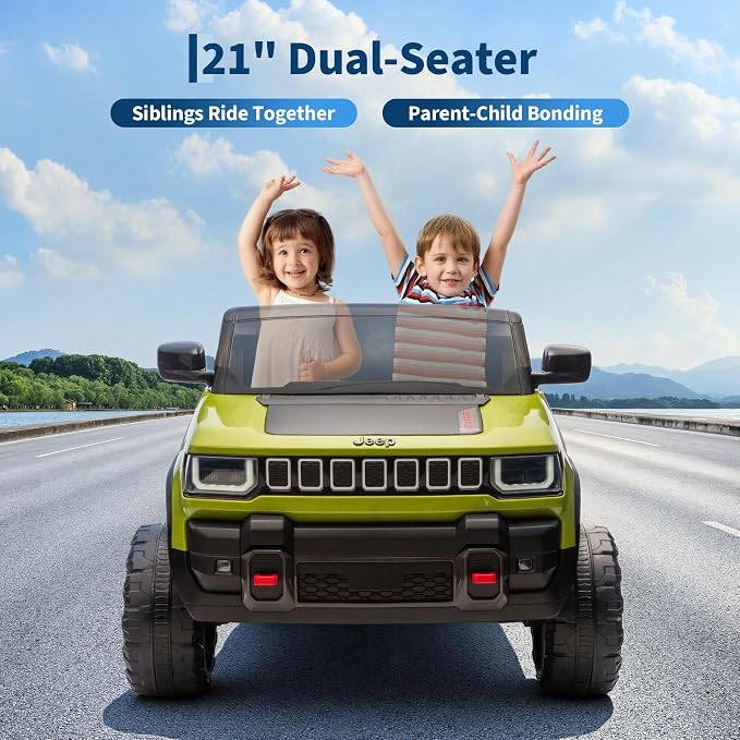 Garvee 24v Licensed Kids Ride on Car, 2 Seater Electric Truck for Big Kids with Parent Remote Control, 3 Speeds, Bluetooth Music, LED Lights for Ages 3-8